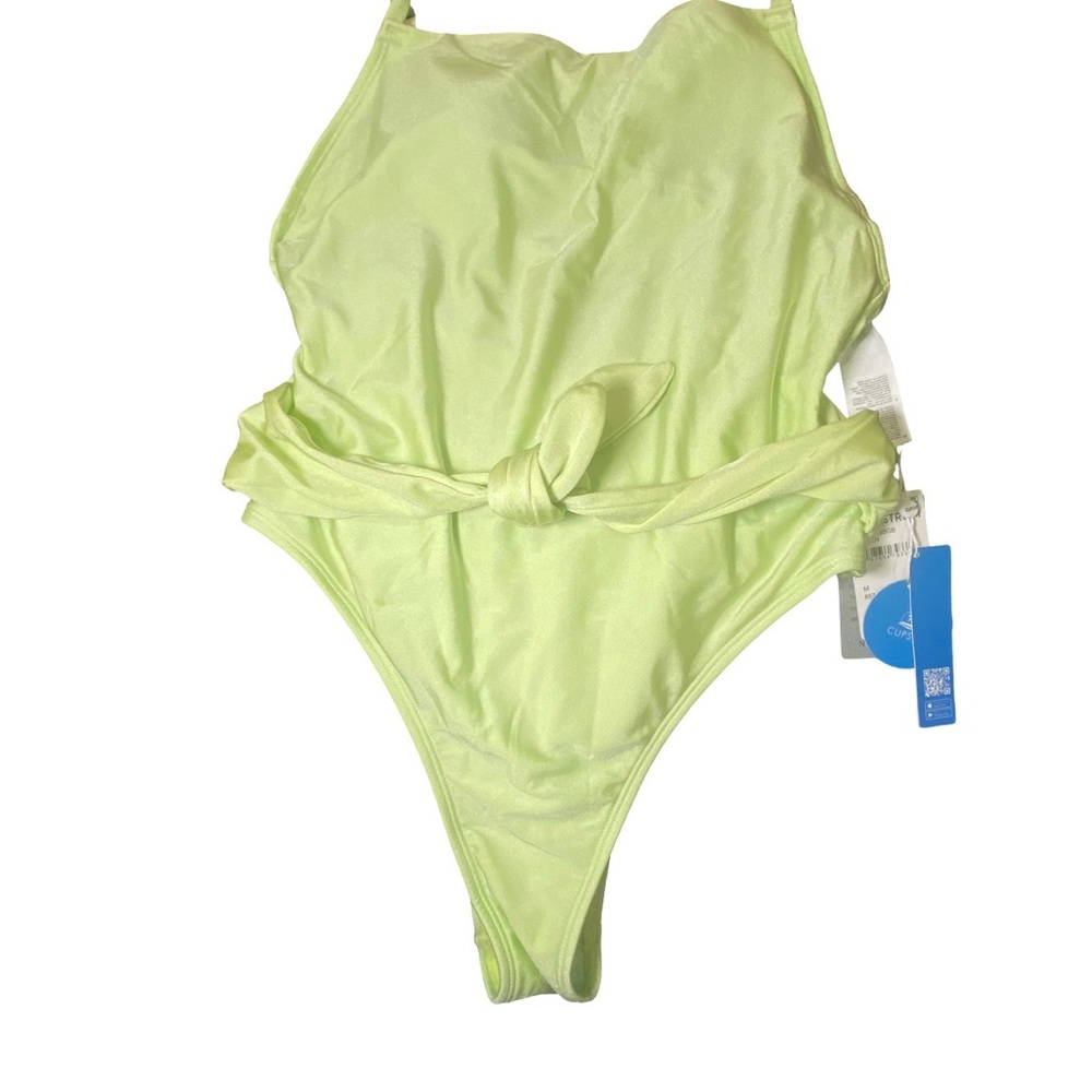 Chic Light Green Swimsuit with Ruched Sides